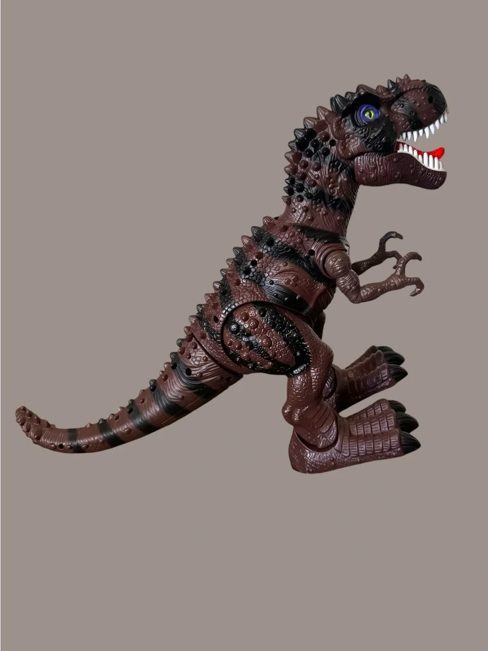 Brown Tyrannosaurus and Triceratops Dinosaur Toy Set for Kids